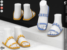 Sims 4 — Shoes KP1W- Child by KaTPurpura — Flat sandals with floral embellishment.