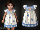 Sims 4 — Toddler - Charming berry print dress with floral trim details by Garfiel — A lovely toddler dress featuring