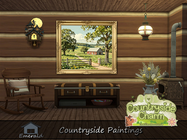 Sims 4 — CountrysidePaintings3 by Emerald — Contryside painting focuses on nature and built environments around us.