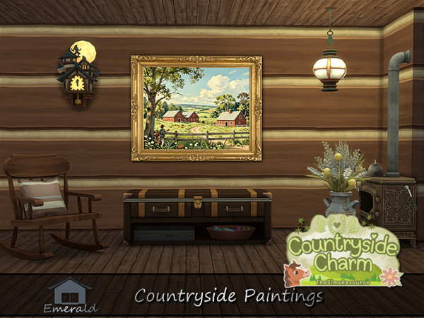 Sims 4 — CountrysidePaintings4 by Emerald — Contryside painting focuses on nature and built environments around us.