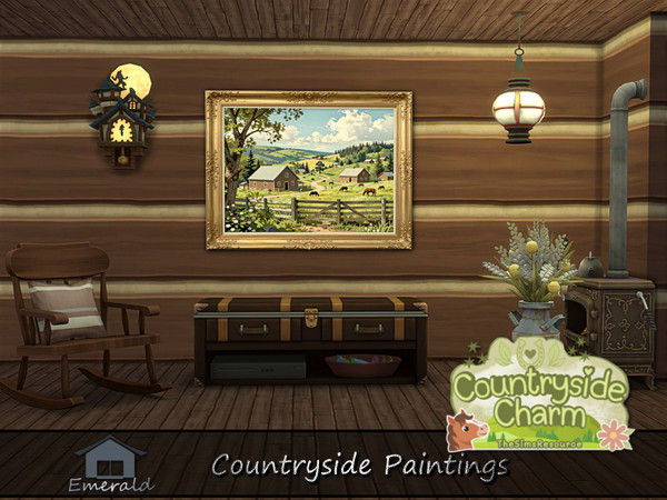 Sims 4 — CountrysidePaintings5 by Emerald — Contryside painting focuses on nature and built environments around us.