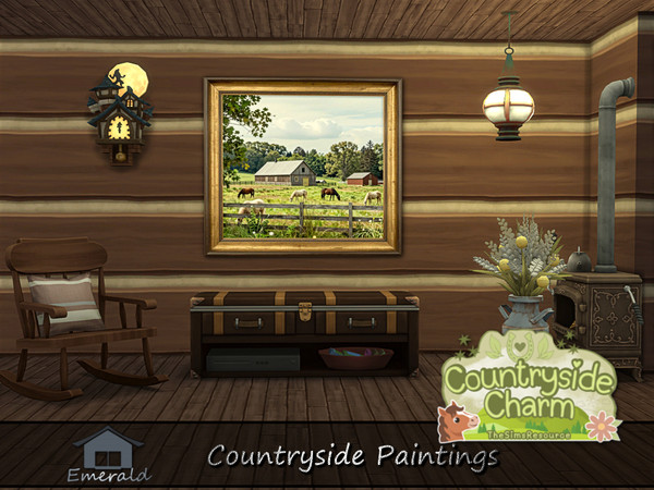 Sims 4 — CountrysidePaintings6 by Emerald — Contryside painting focuses on nature and built environments around us.