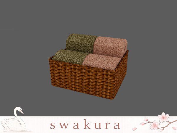Sims 4 — MOSS Storage Basket by Swakura — 1 MOSS Bathtub