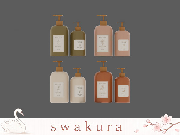 Sims 4 — MOSS Lotion Bottles by Swakura — 1 MOSS Bathtub