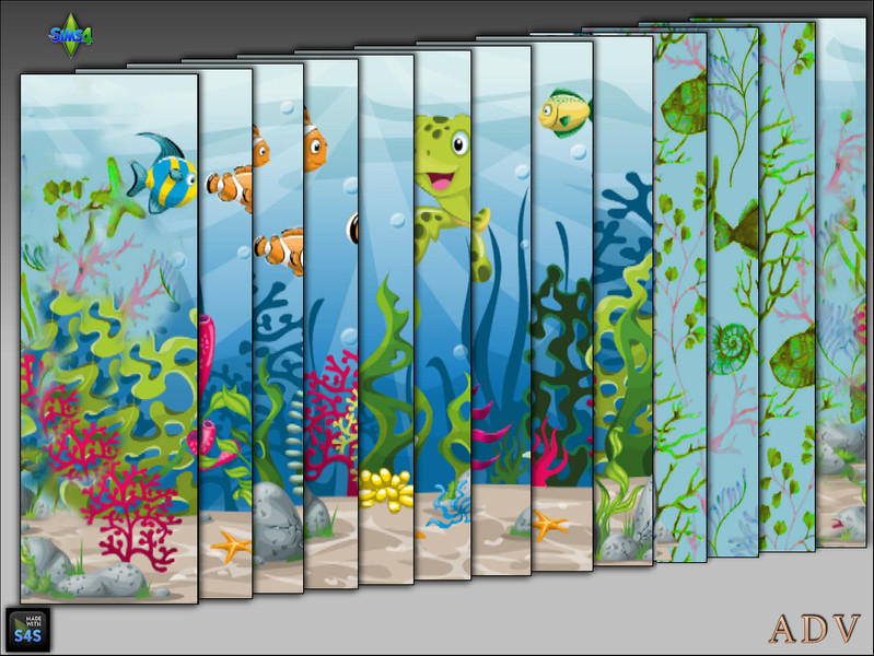 Sims 4 Build Mode CC ADV-Mabra SIXTYONE s4WallSet by MABRA2