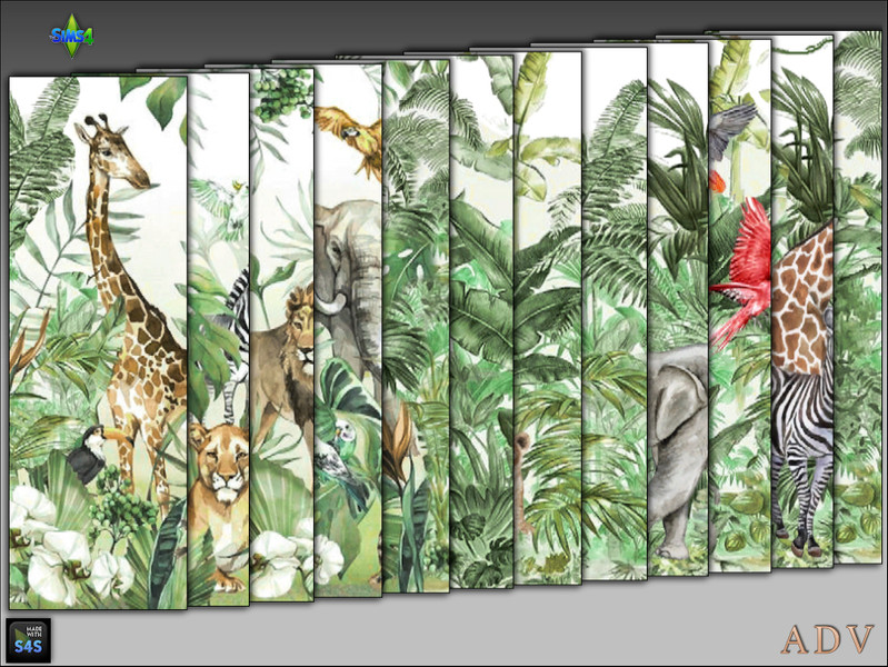 Sims 4 Build Mode CC ADV-Mabra SIXTYTWO s4WallSet by MABRA2