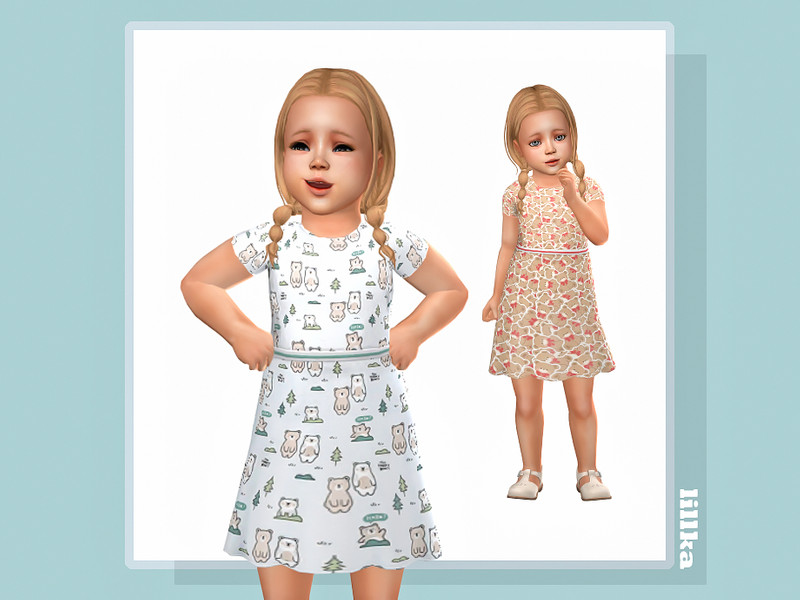 Sims 4 toddler girl clothing CC Samari Dress by lillka