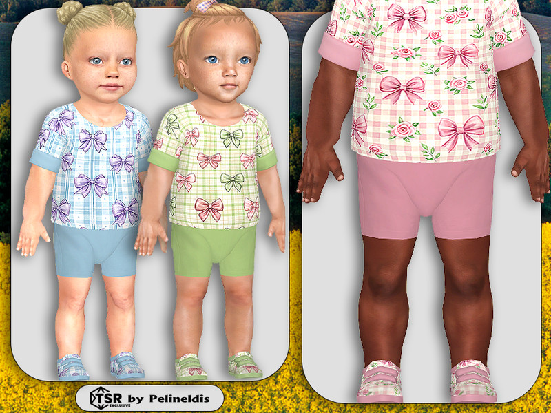 Sims 4 uniform and preppy fashion CC Infant Girls Preppy Coquette Panties by Pelineldis