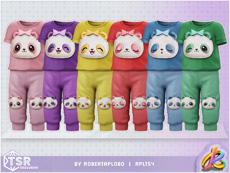 Sims 4 toddler girl clothing CC Girl BOTTOM - Cute Panda Face - Toddler by RobertaPLobo