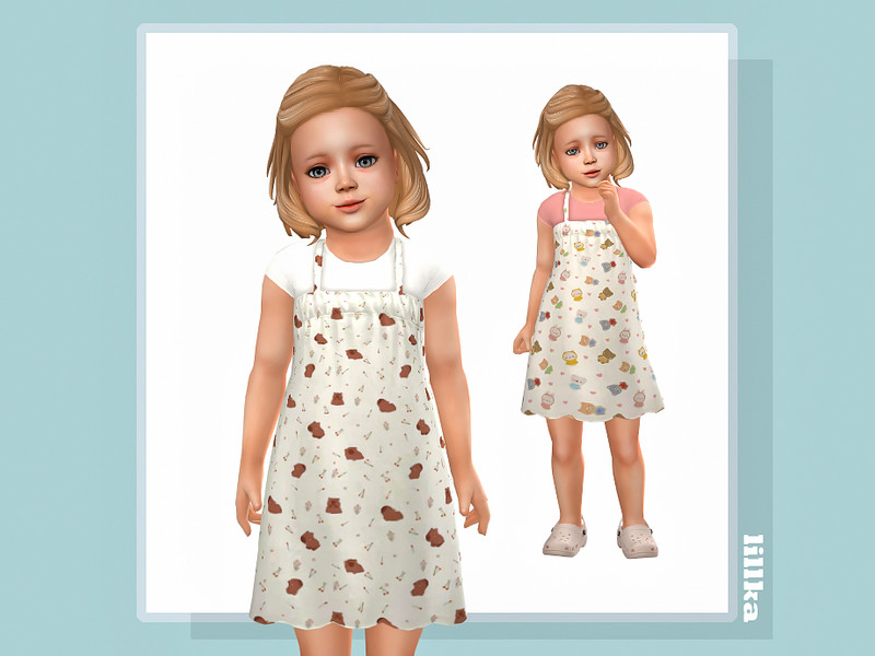 Sims 4 toddler girl clothing CC Wera Dress by lillka