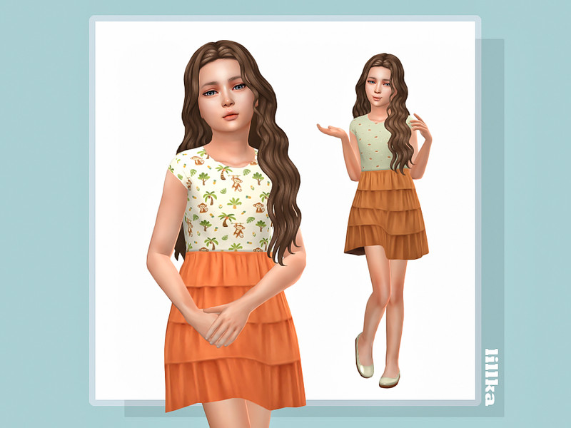 Sims 4 kids clothing CC Wioletta Dress by lillka