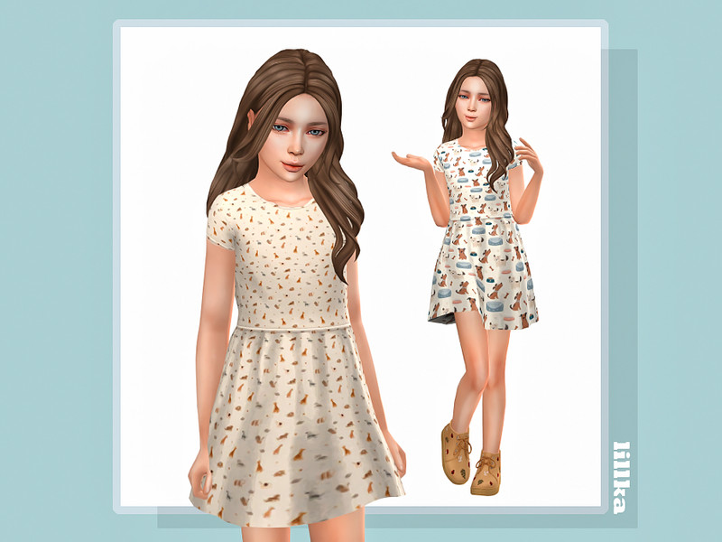 Sims 4 kids clothing CC Ivy Dress by lillka