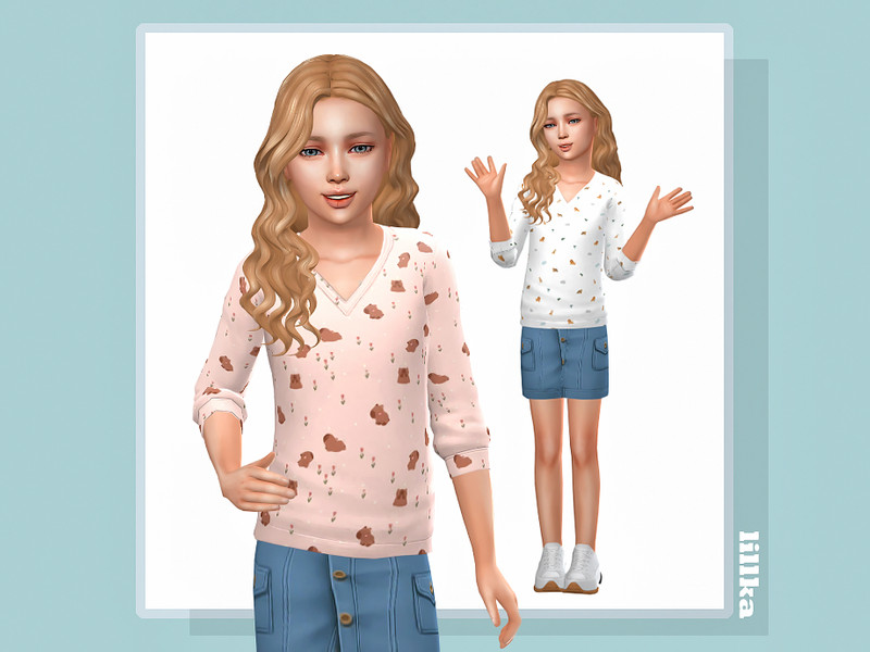 Sims 4 kids clothing CC Darla Sweater by lillka