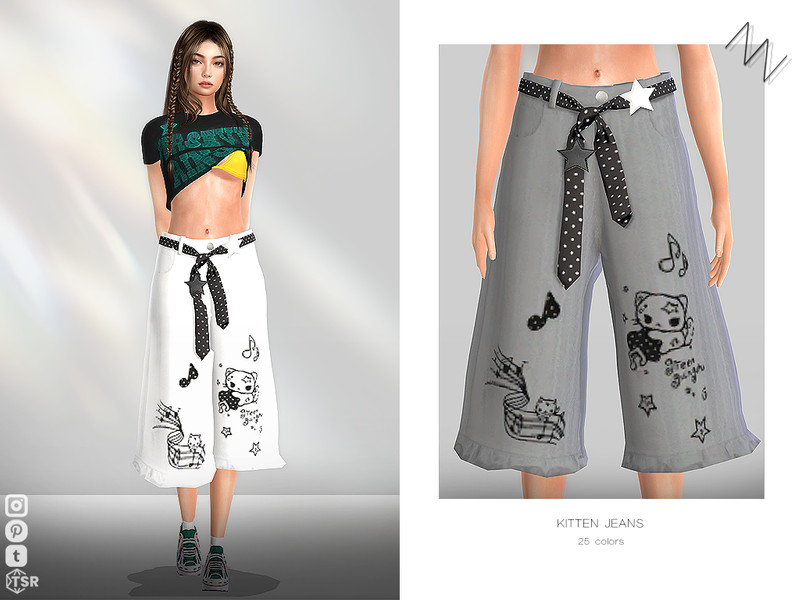 Sims 4 male pants CC KITTEN JEANS by ZNsims