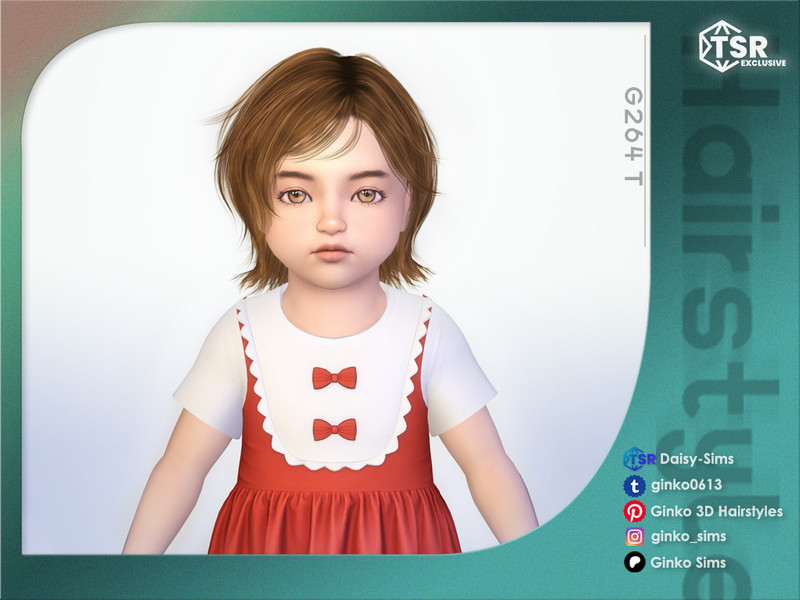 Sims 4 short cropped and unisex hairstyle CC Short Bob Hair for Toddlers by Daisy-Sims