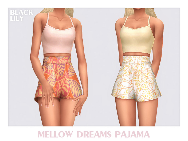 Sims 4 pajama CC Mellow Dreams Pajama by Black_Lily
