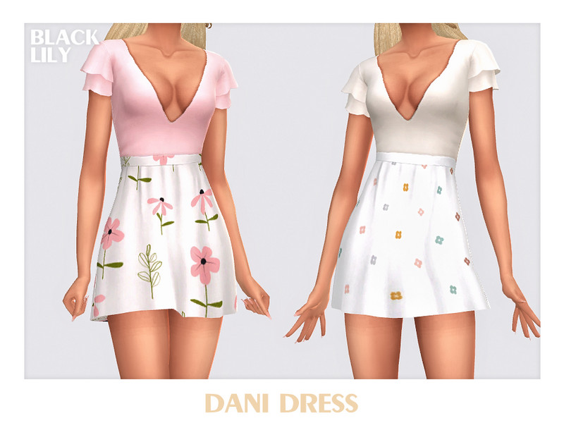 Sims 4 dress CC Dani Dress by Black_Lily