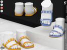 Sims 4 — Shoes KP1W- Infant by KaTPurpura — Flat sandals with floral embellishment.