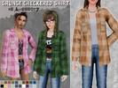 Sims 4 — Grunge Checkered Shirt as Accessory for female by MisfitSim_ — Flannel shirt styled as an open overlay jacket,