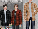 Sims 4 — Grunge Checkered Shirt as Accessory for male by MisfitSim_ — Flannel shirt styled as an open overlay jacket,