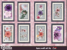 Sims 4 — Aura wall art by evi — Purple,white and pink flowers deco.