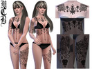 Sims 4 — Jeweled Roses Chest Tattoo by MaruChanBe2 — Tattoos with jeweled roses for your cuties.