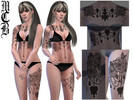 Sims 4 — Jeweled Roses Thigh Tattoo Left Leg by MaruChanBe2 — Tattoos with jeweled roses for your cuties.