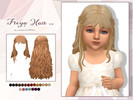 Sims 4 — Freya Hair V2 - Toddler by Lewbertsn00tles — A long, wavy hairstyle with bangs and a delicate braid around the