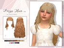 Sims 4 — Freya Hair V2 - Child by Lewbertsn00tles — A long, wavy hairstyle with bangs and a delicate braid around the