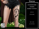 Sims 4 — Countryside Charm Horse Tattoo by Venerian - Left Leg by Venerian — 4 swatches: two placements with different