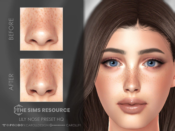 Sims 4 — Lily Nose Preset HQ by Caroll912 — A small-sized nose preset for female Sims. Preset is suited for Teen - Elders