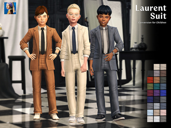 Sims 4 — Laurent Suit by rustys_cc — a Modern Style rolled-up shirt Suit for Child