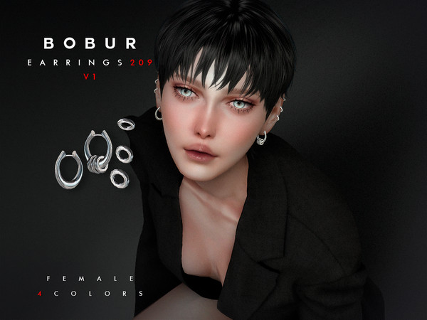 Sims 4 — Aura hoop earrings set by Bobur2 — Aura hoop earrings set for female