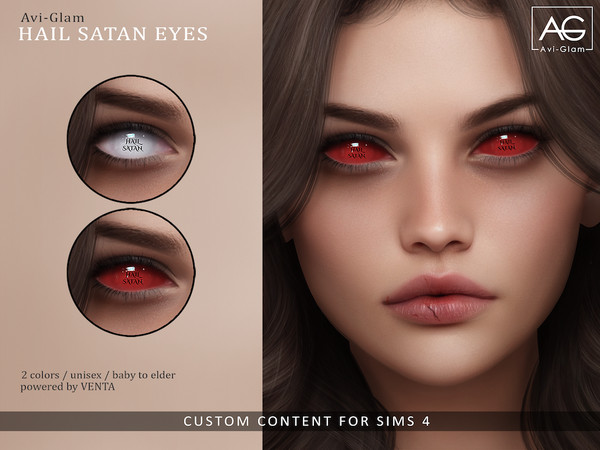 Sims 4 — Avi-Glam - Hail Satan Eyes by VentaStudio — 2 Swatches
