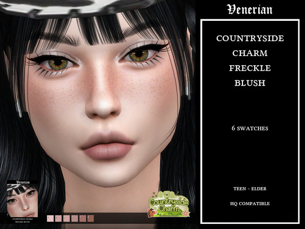 Sims 4 — Countryside Charm Freckle Blush by Venerian by Venerian — 6 swatches No gender or frame restrictions Teen to