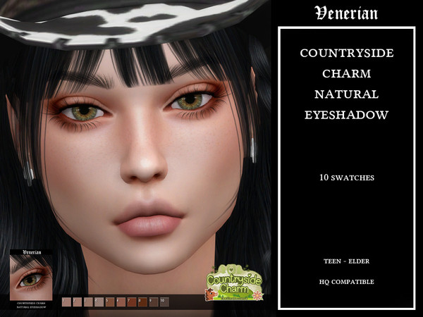 Sims 4 — Countryside Charm Natural Eyeshadow by Venerian by Venerian — 10 swatches Feminine fashion choice; No gender or