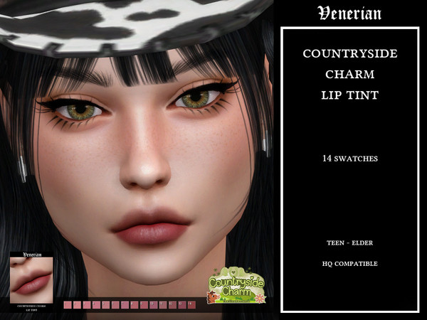 Sims 4 — Countryside Charm Lip Tint by Venerian by Venerian — 14 swatches Feminine fashion choice; No gender or frame