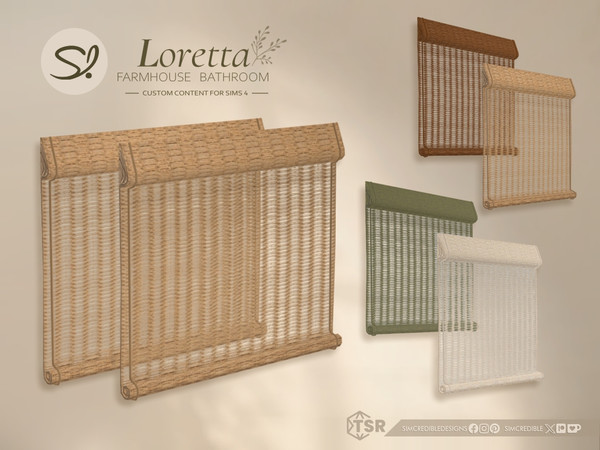 Sims 4 — Loretta Blinds by SIMcredible! — To bring a warm touch to your Loretta Farmhouse bathroom, we created a