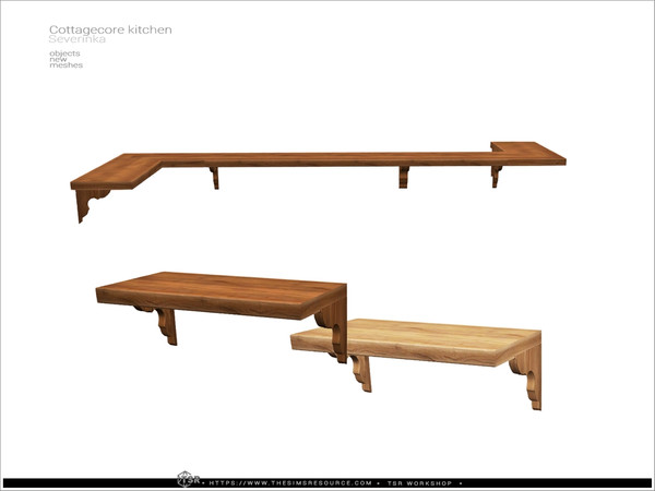 Sims 4 — Cottagecore - cabinet shelf by Severinka_ — A furniture and decor set for the kitchen.