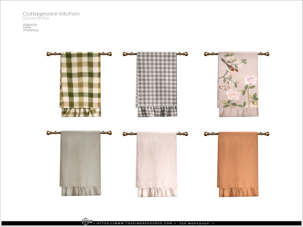 Sims 4 — Cottagecore - counter towel by Severinka_ — A furniture and decor set for the kitchen.