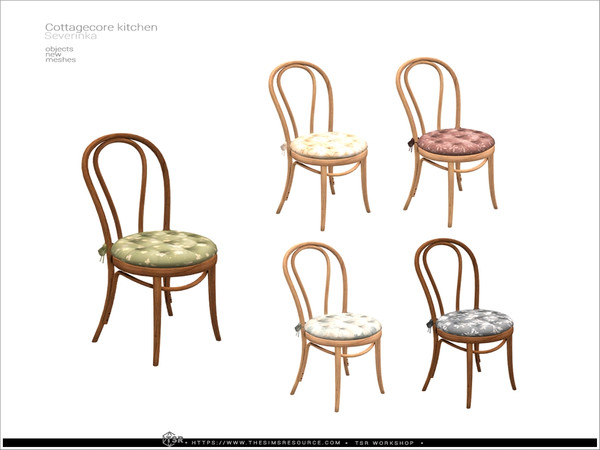 Sims 4 — Cottagecore - dining chair by Severinka_ — A furniture and decor set for the kitchen.