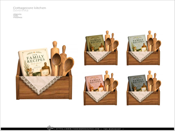 Sims 4 — Cottagecore - cookbook box by Severinka_ — A furniture and decor set for the kitchen.