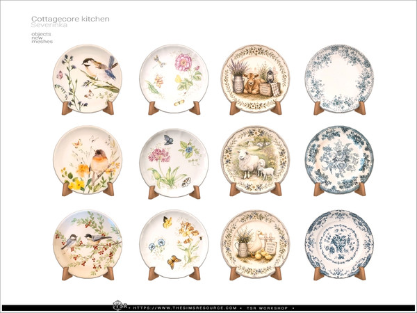 Sims 4 — Cottagecore - decorative plate by Severinka_ — A furniture and decor set for the kitchen.