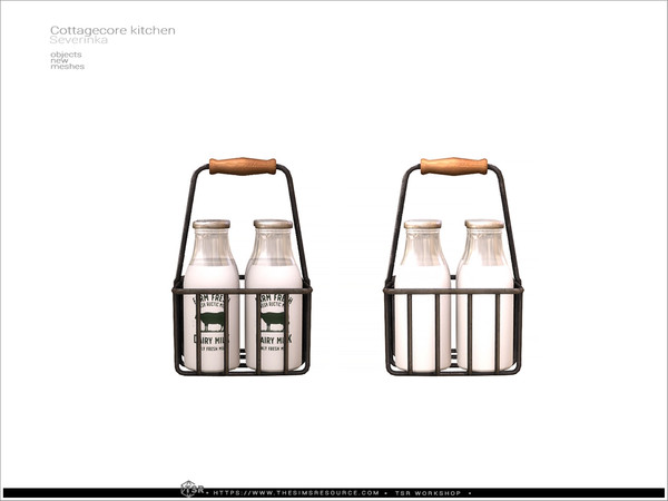 Sims 4 — Cottagecore - milk by Severinka_ — A furniture and decor set for the kitchen.