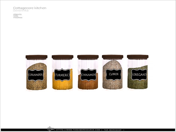 Sims 4 — Cottagecore - spices by Severinka_ — A furniture and decor set for the kitchen.