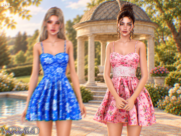 Sims 4 — Garden Party Set - Rosie Dress by Mermalade — Daisy Dress MC704