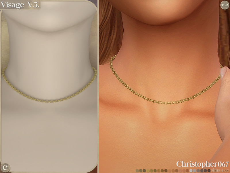Sims 4 necklace CC Visage Necklace V5 - Cable Chain Necklace by christopher0672