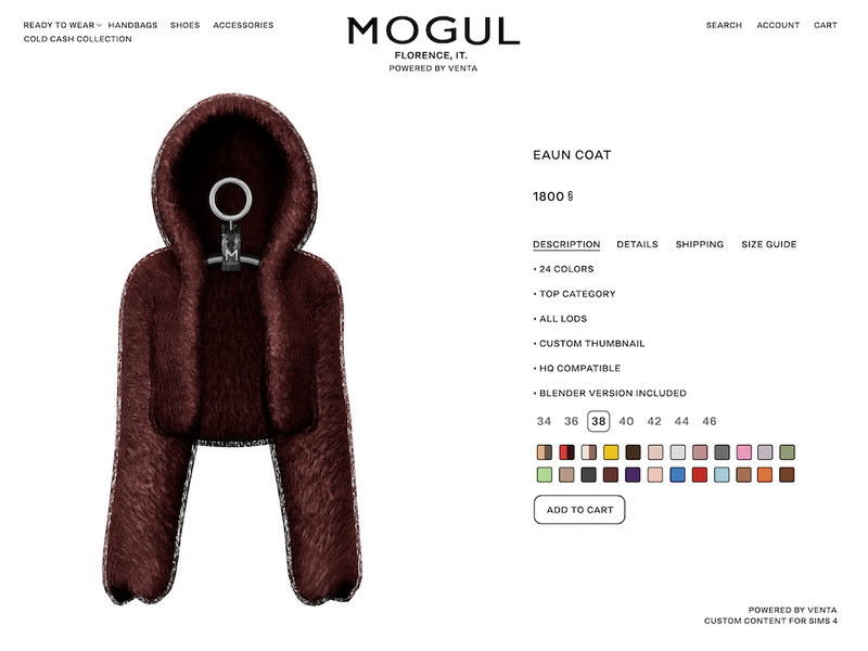 Sims 4 fall clothing CC MOGUL - Eaun Coat - Patreon Exclusive by VentaStudio