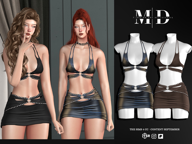 Sims 4 complete clothing set CC Melissa two-piece set by Mydarling20