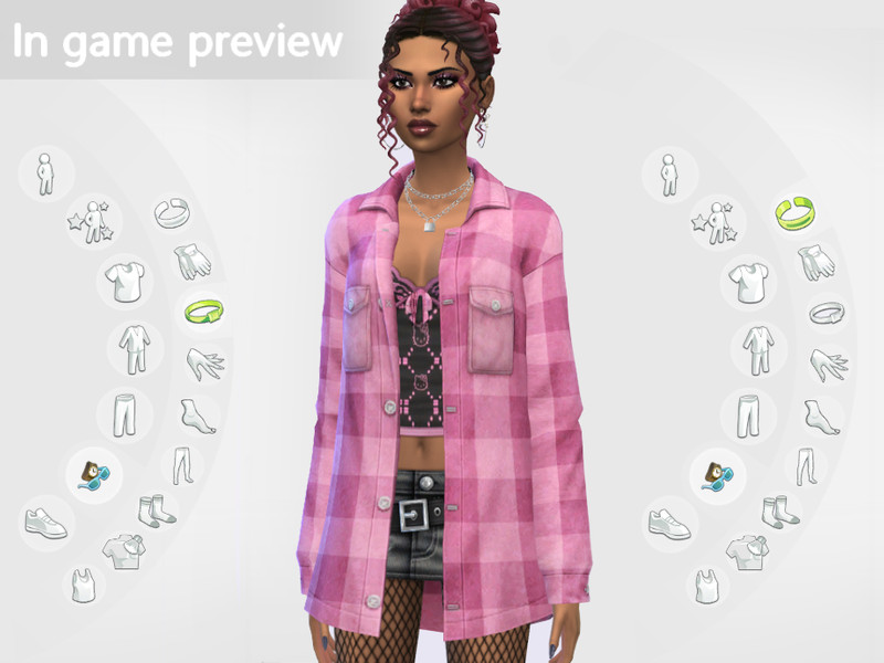 Sims 4 weathered industrial and grunge CC CC MisfitSim - Grunge Checkered Shirt as Accessory Wrist F by MisfitSim_